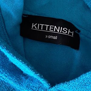Kittenish Dallas Cropped Hoodie Sweatsuit Blue Women’s XSmall